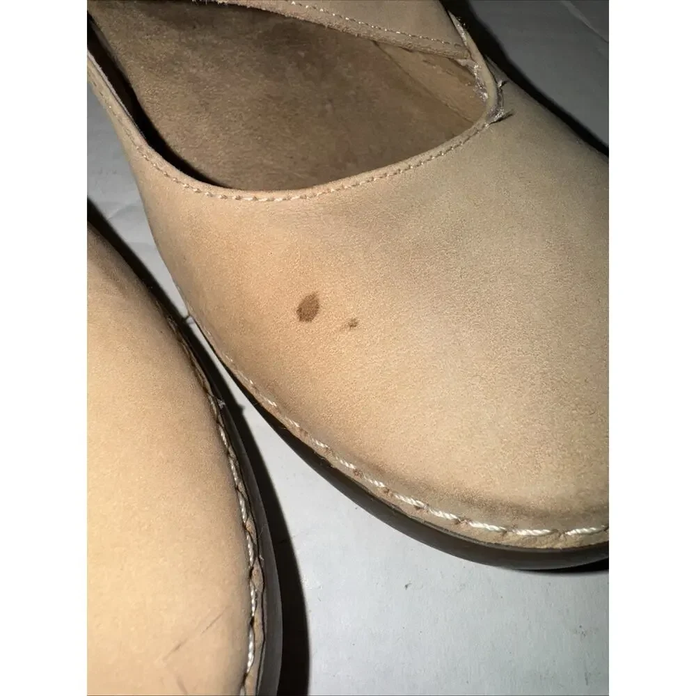 Vionic Judith Women's Beige Suede Mary Jane Flats Comfort Ortha Heel Shoes 8.5